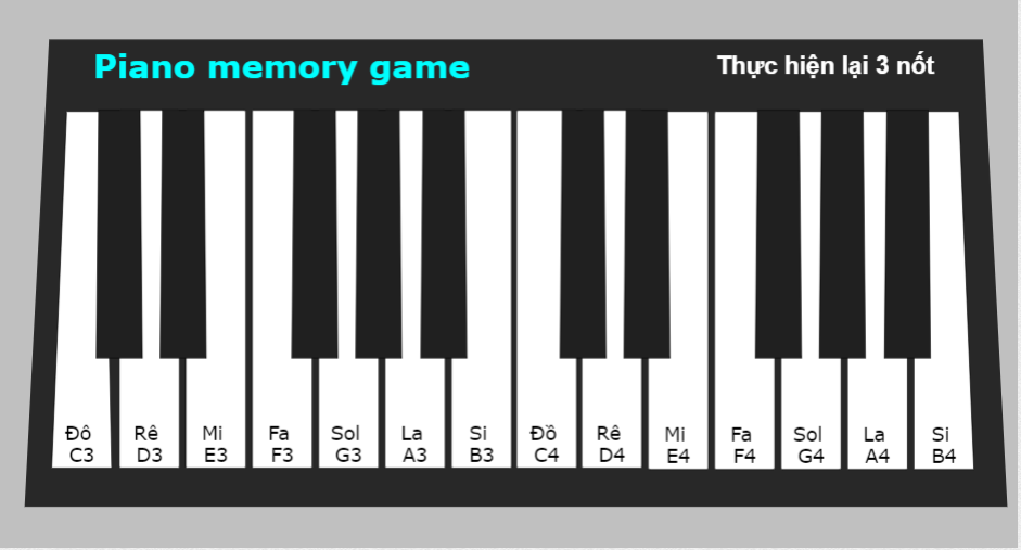 Piano memory game