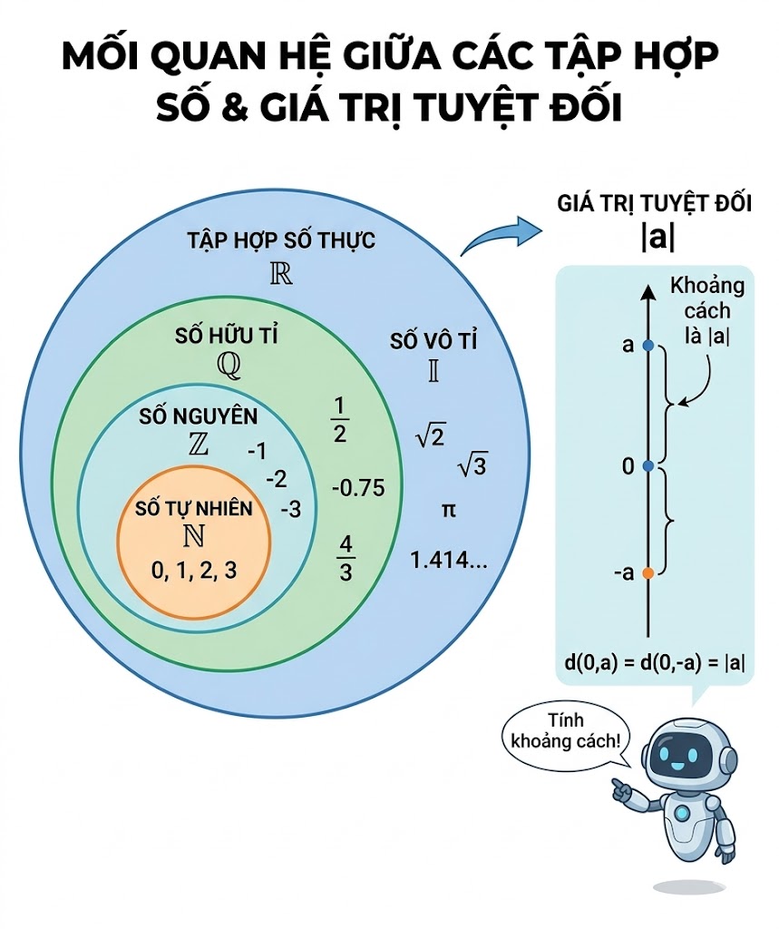 Mối quan hệ giữa các tập hợp và giá trị tuyệt đối