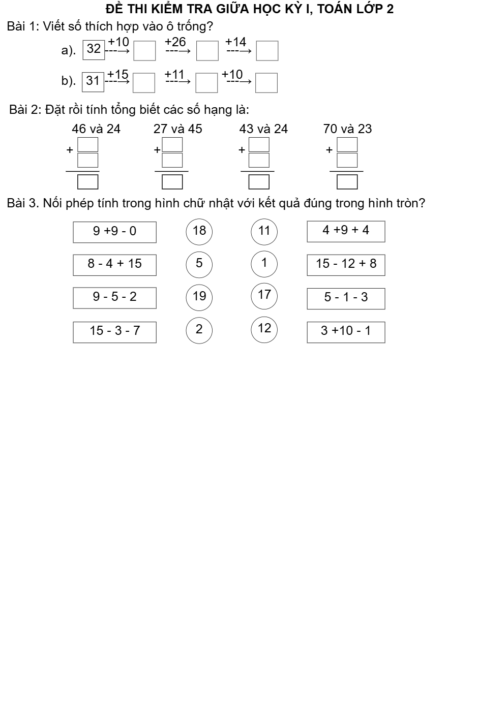 Đề cương ôn tập giữa học kỳ I(Dạng 4) 