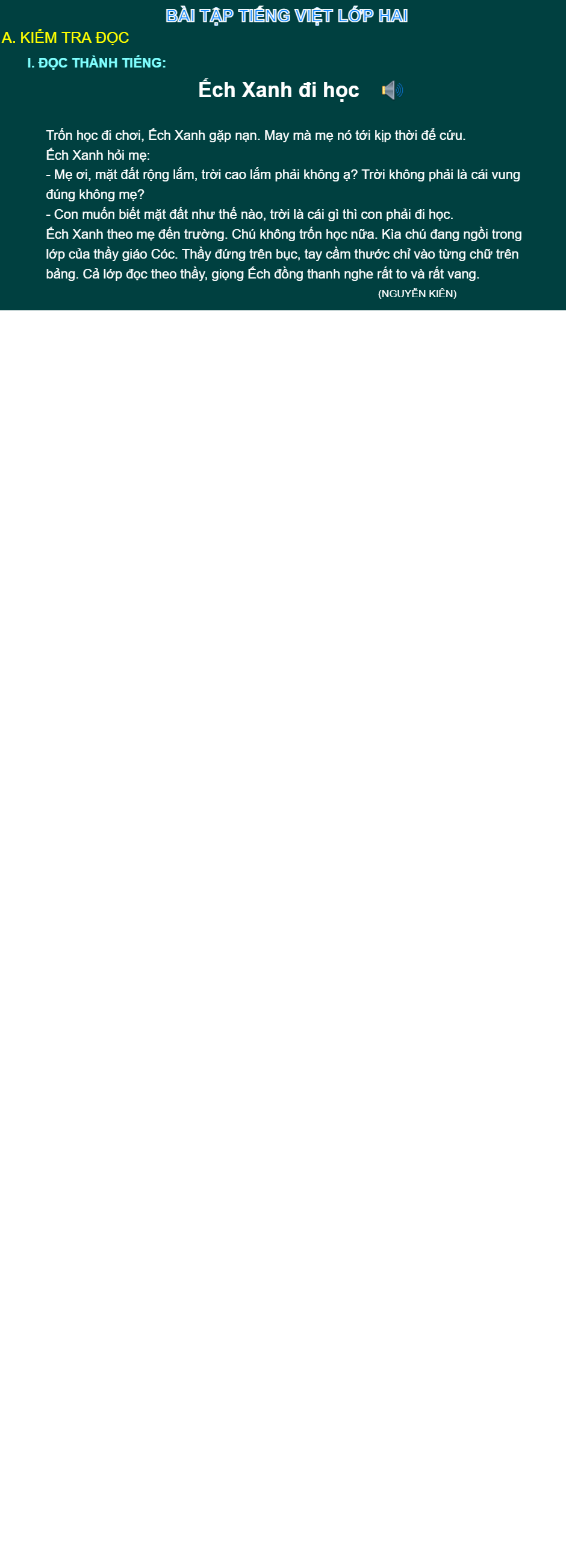 Ếch xanh đi học