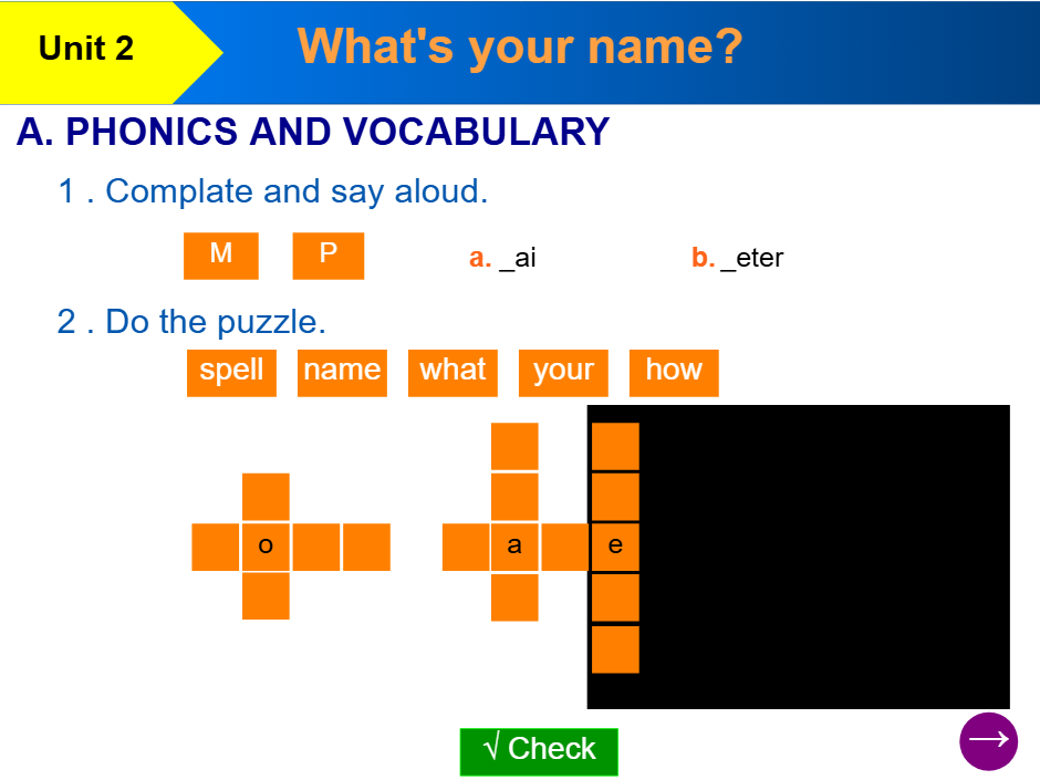 Unit 2: What’s your name?