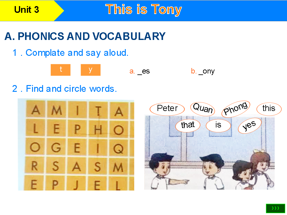 Unit 3: This is Tony