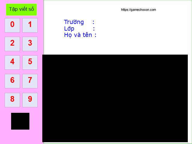 Bé tập viết số