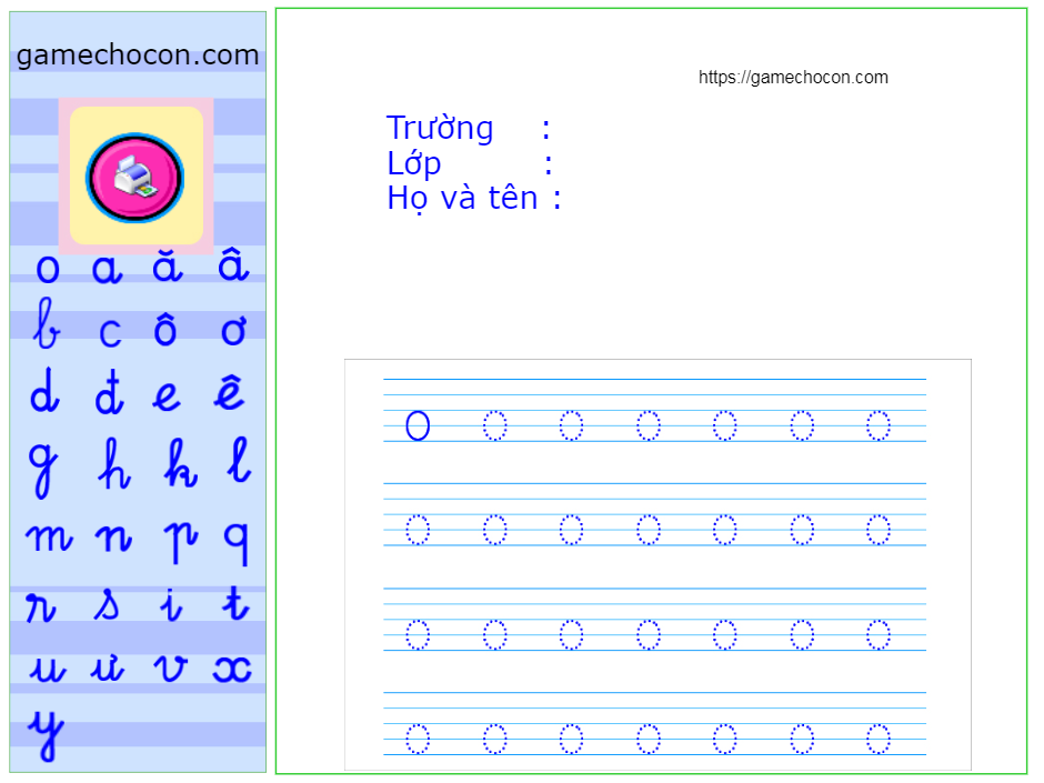 Tập viết chữ cái