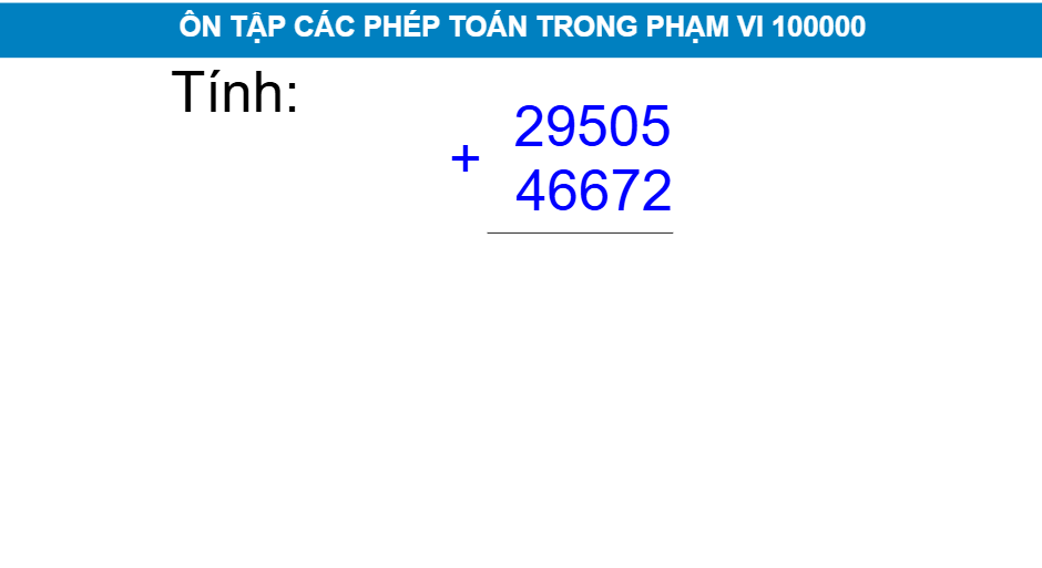 Các phép tính trong phạm vi 100000