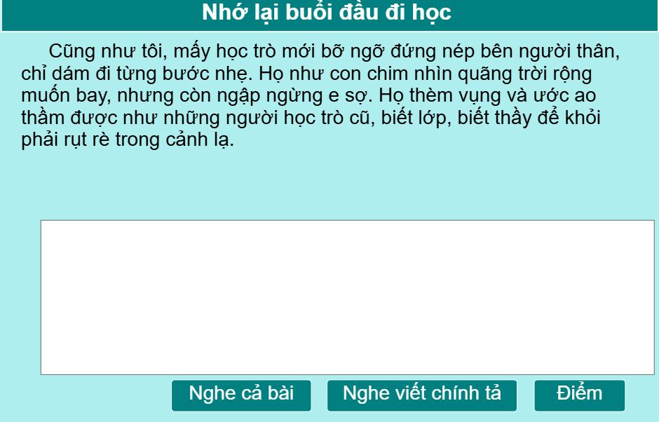 Nhớ lại buổi đầu đi học