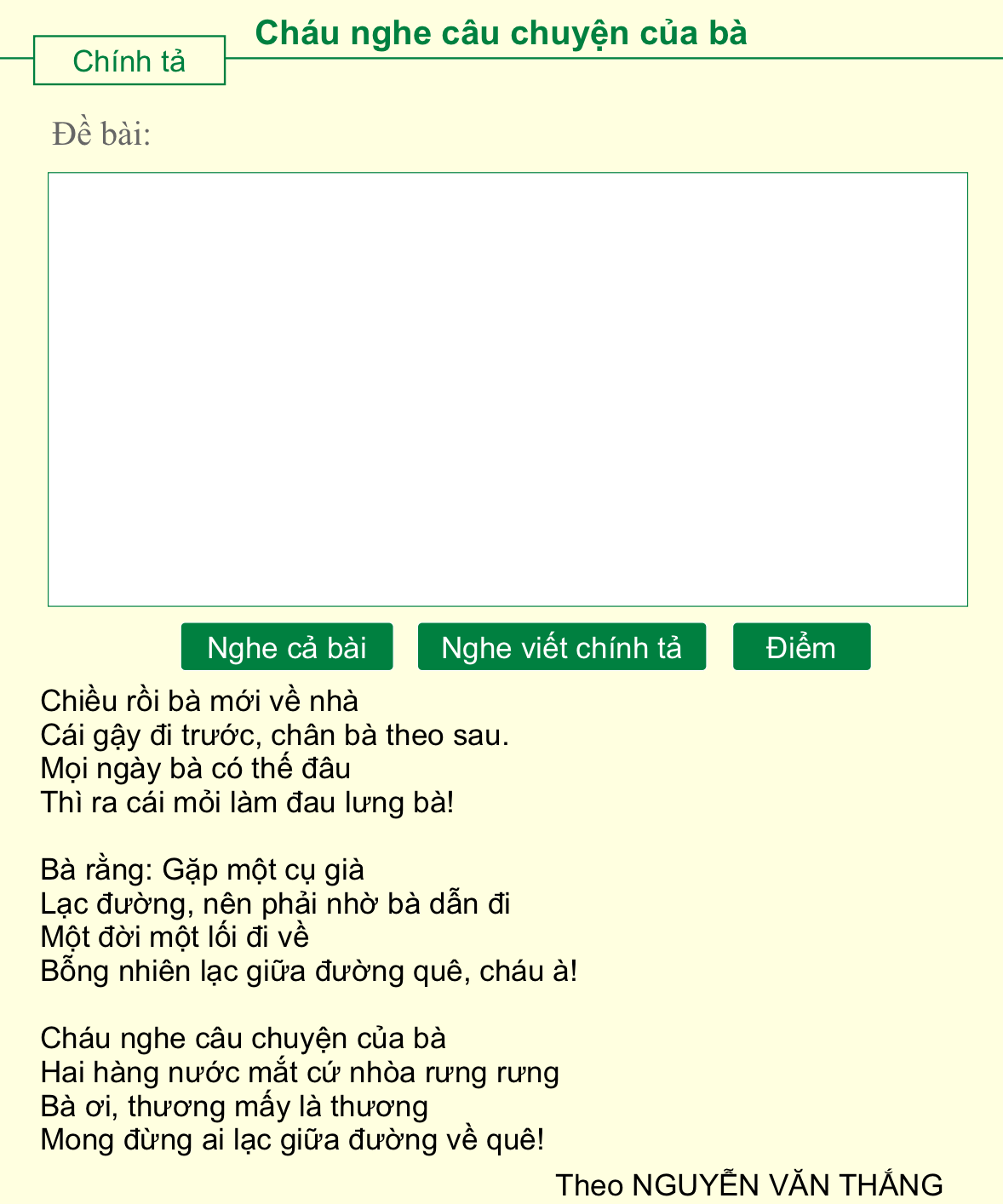 Cháu nghe câu chuyện của bà