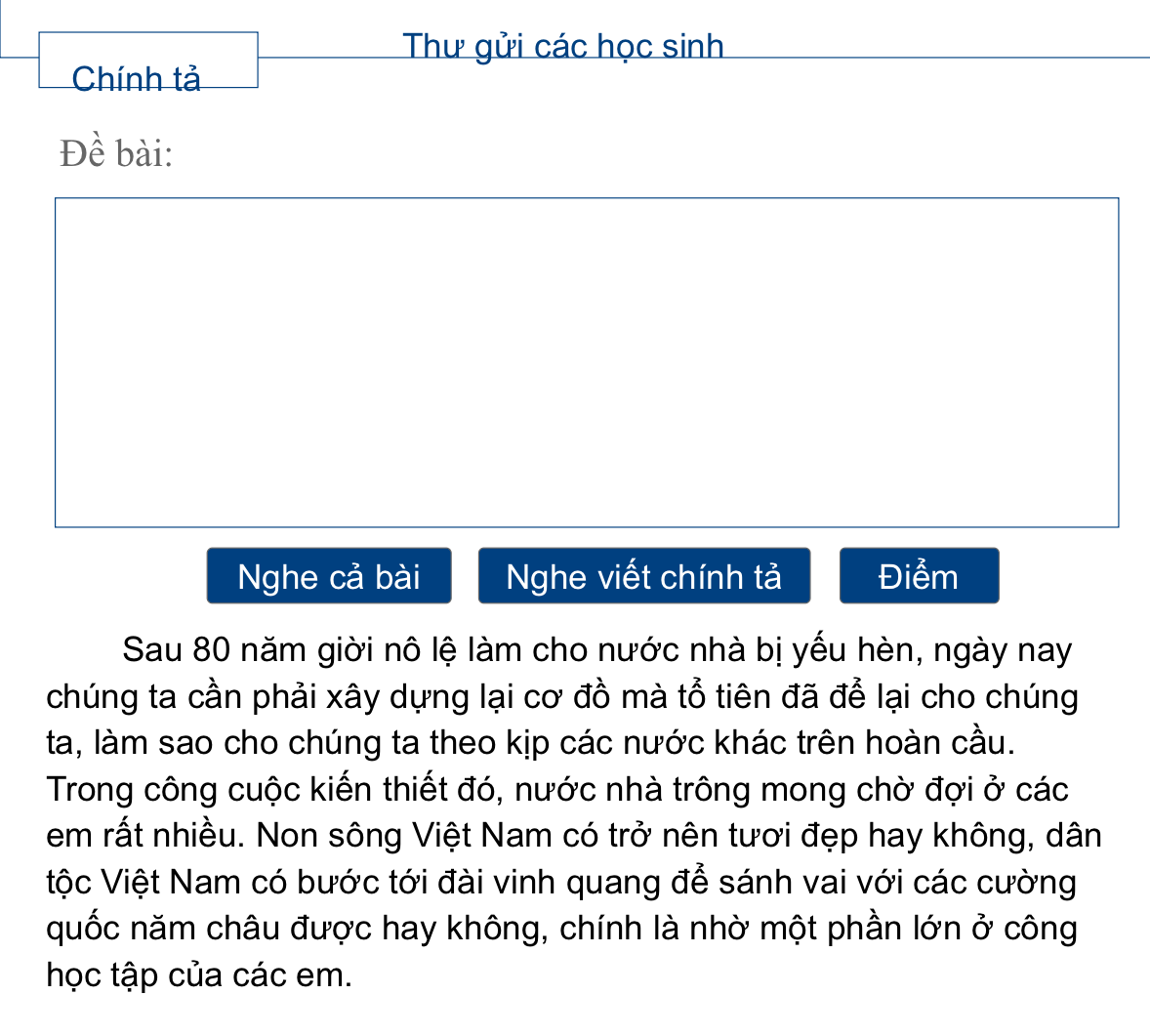 Thư gửi các học sinh