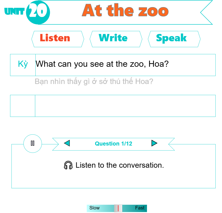 Unit 20: At the zoo