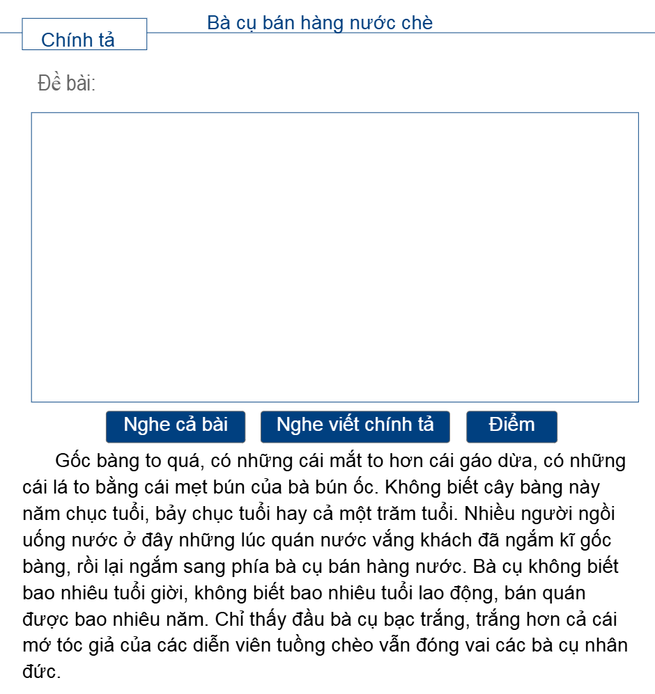 Bà cụ bán hàng nước chè