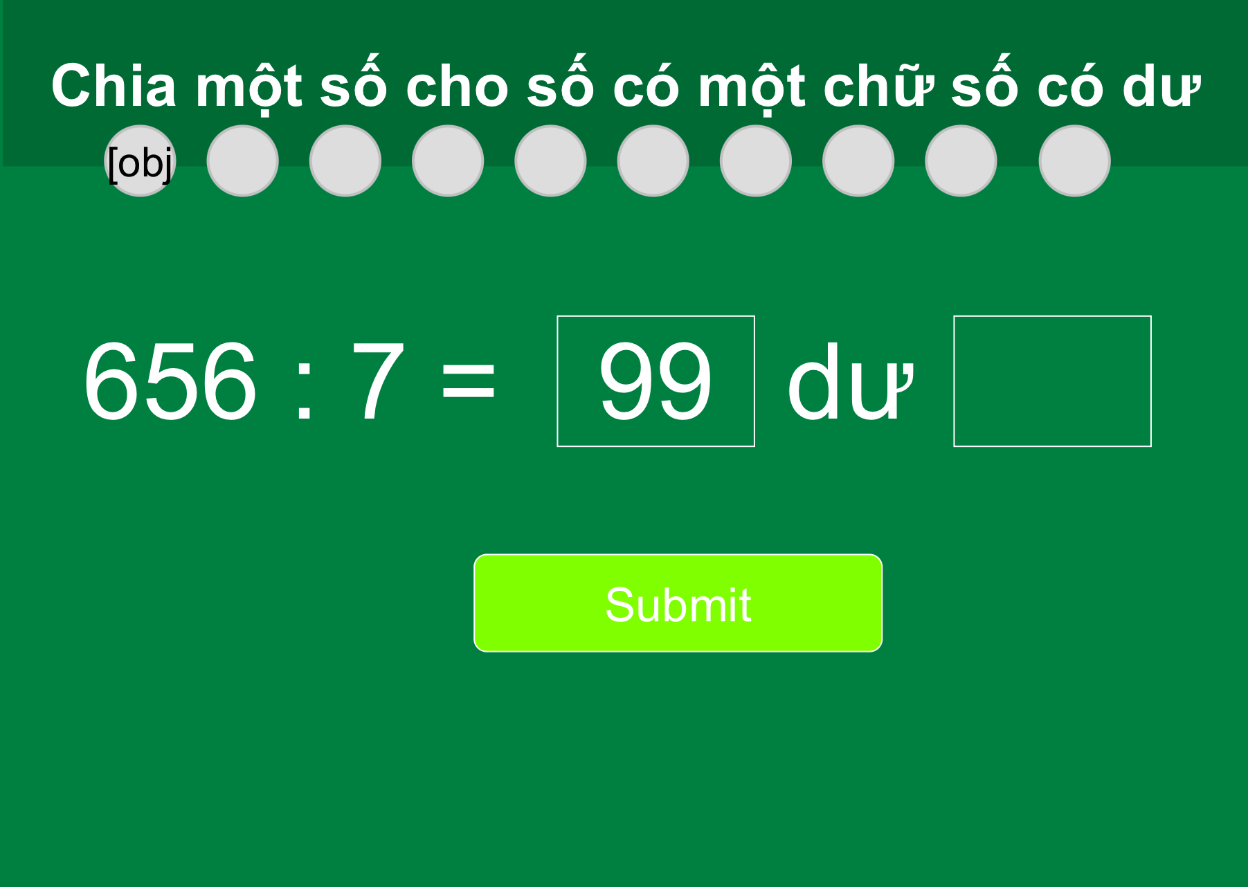 Chia một số cho số có một chữ số có dư