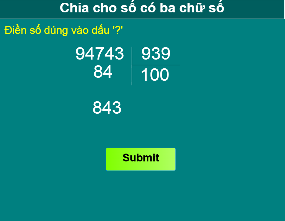 Chia cho số có ba chữ số(dạng 1)