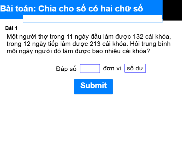 Các bài toán chia một số cho hai, ba chữ số