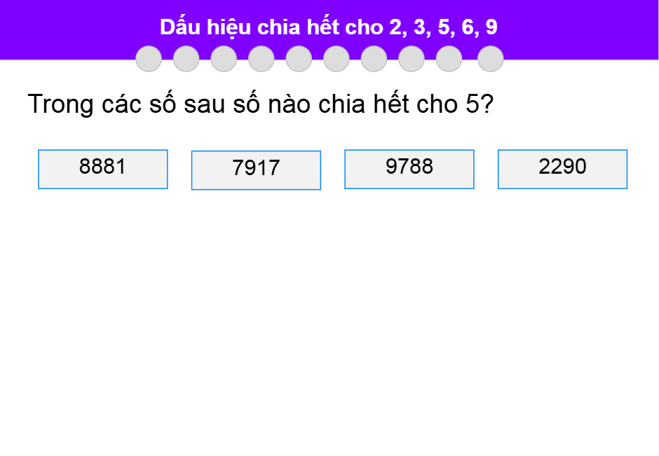 Dấu hiệu chia hết cho 2, 3, 5, 6, 9