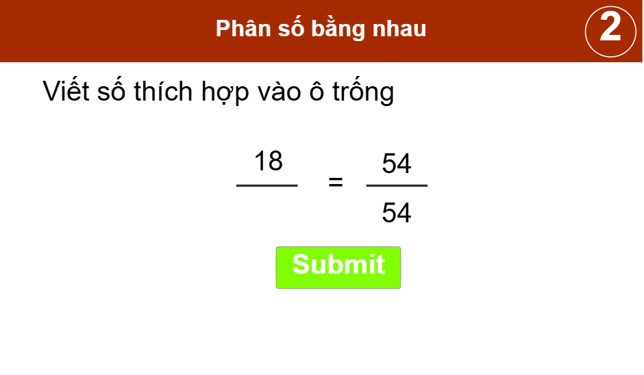 Phân số bằng nhau