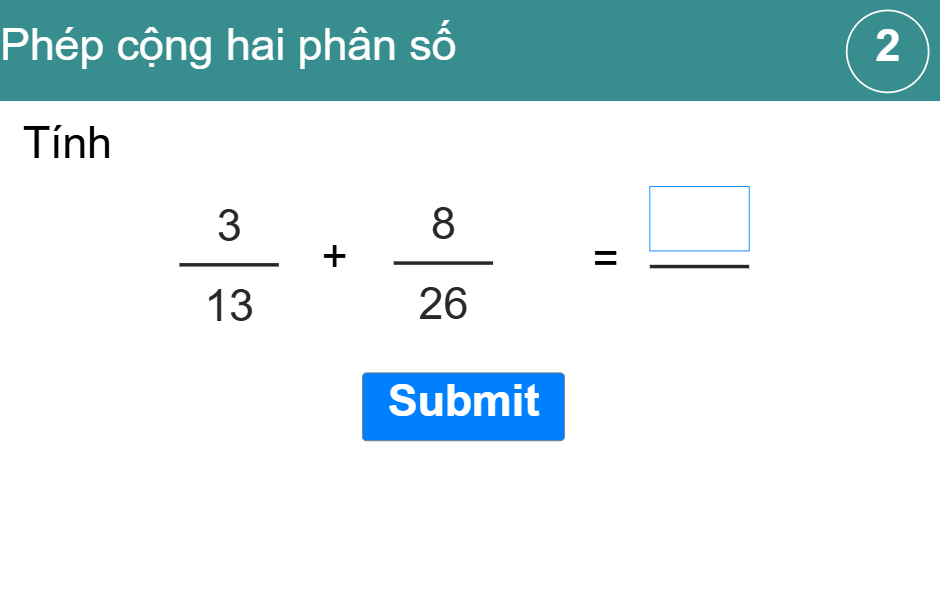 Phép cộng hai phân số