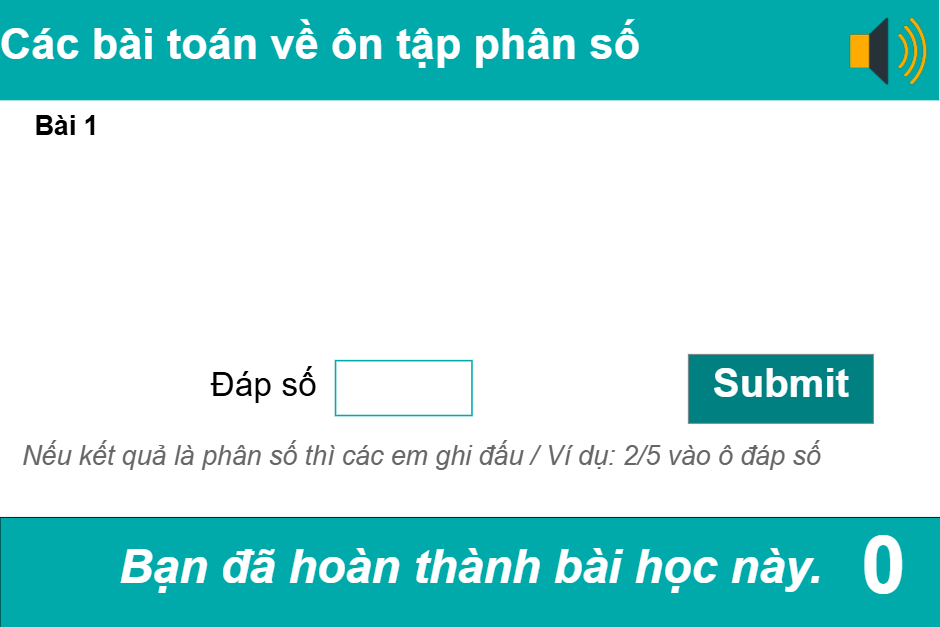 Các bài toán về ôn tập phân số