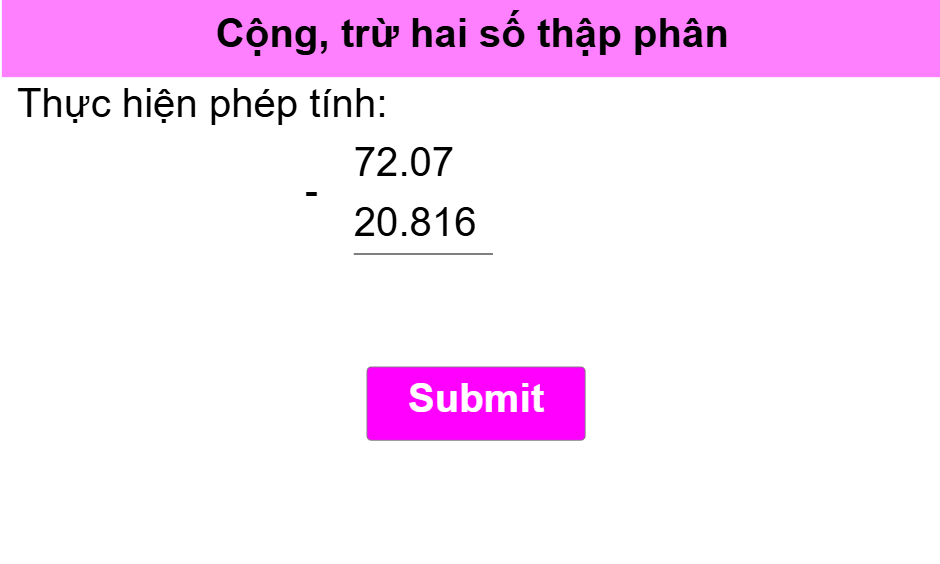 Cộng, trừ hai số thập phân