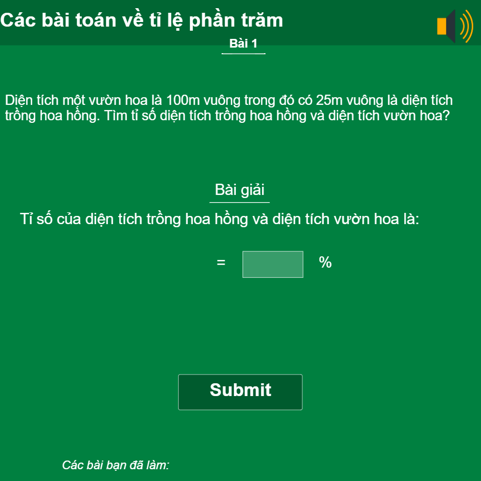 Giải các bài toán về tỉ lệ phần trăm