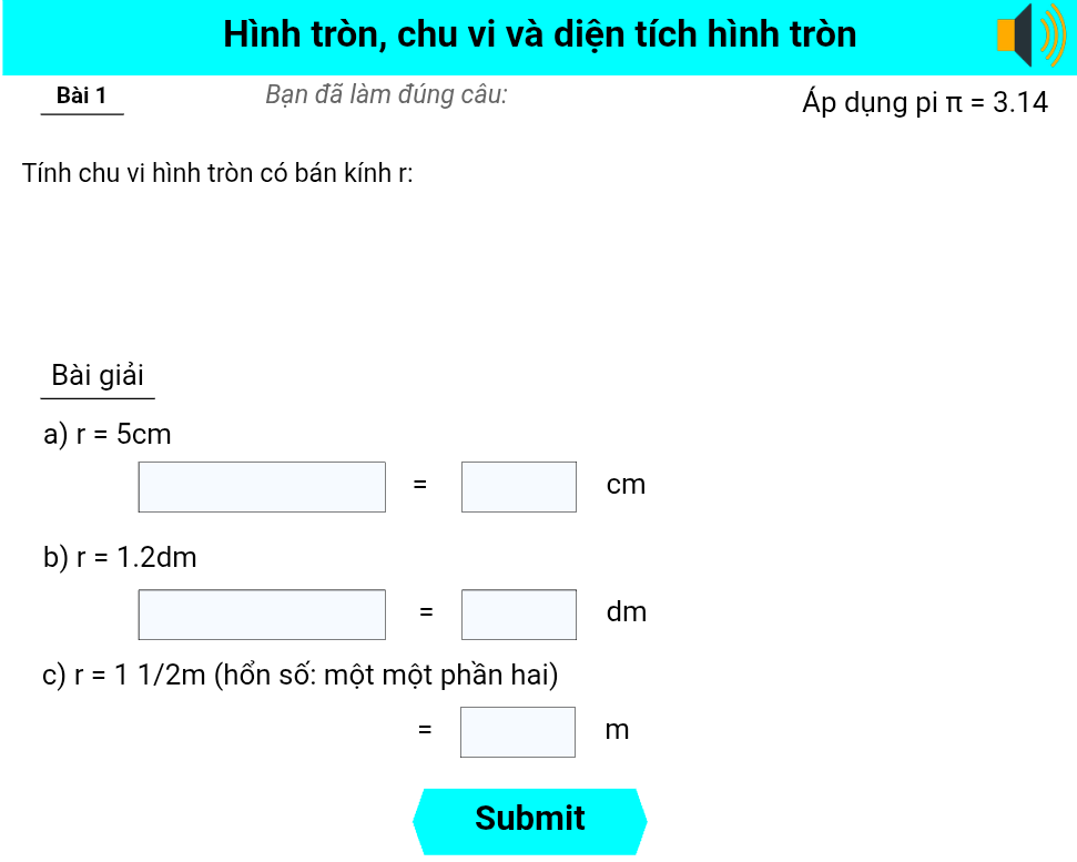 Hình tròn, đường tròn, chu vi và diện tích hình tròn