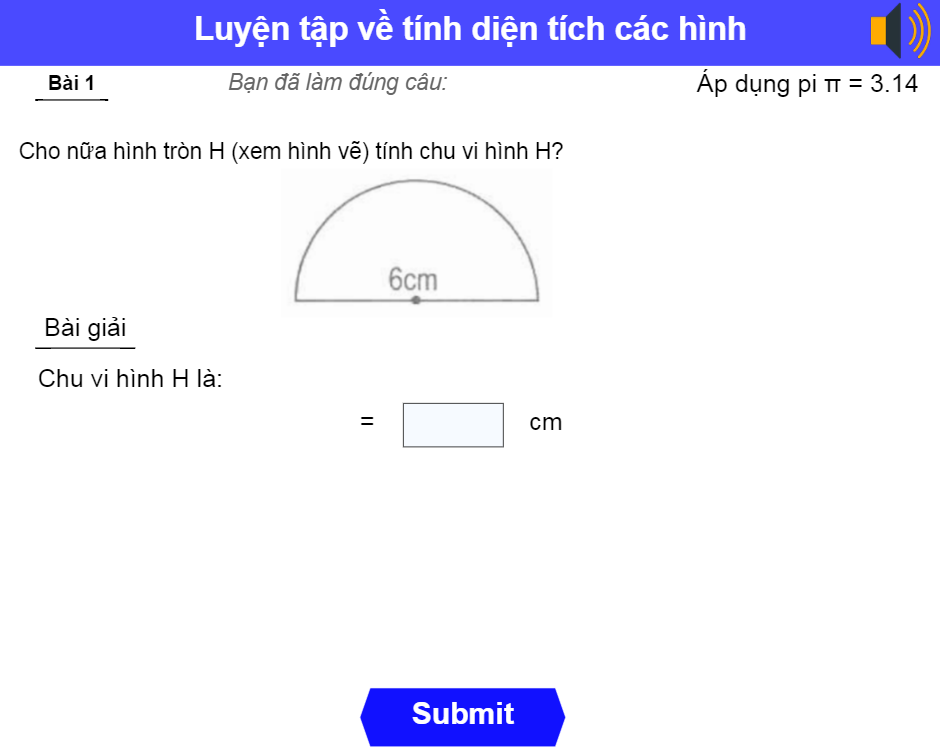Luyện tập về tính diện tích các hình