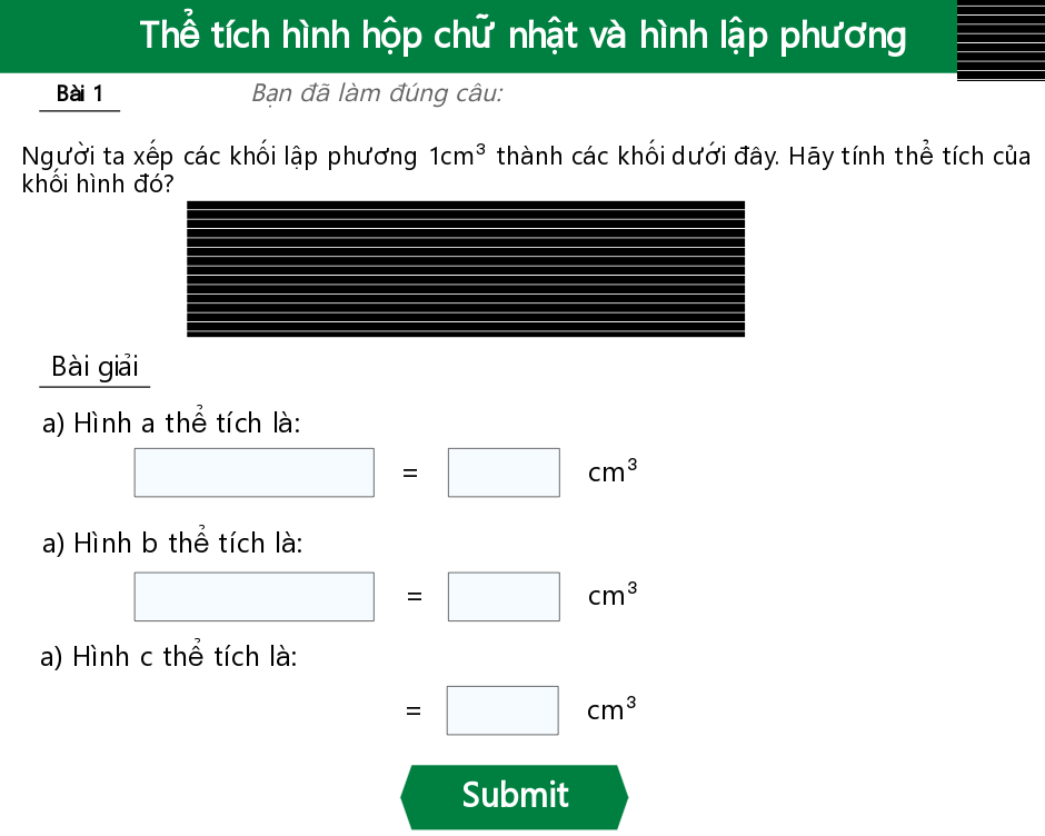 Thể tích hình hộp chữ nhật, thể tích hình lập phương
