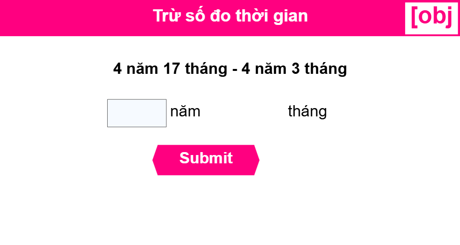 Trừ số đo thời gian