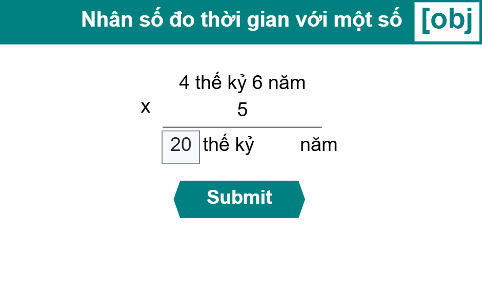 Nhân số đo thời gian với một số