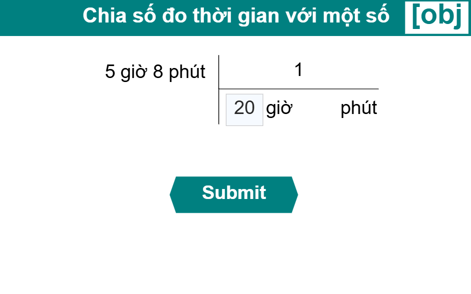 Chia số đo thời gian với một số