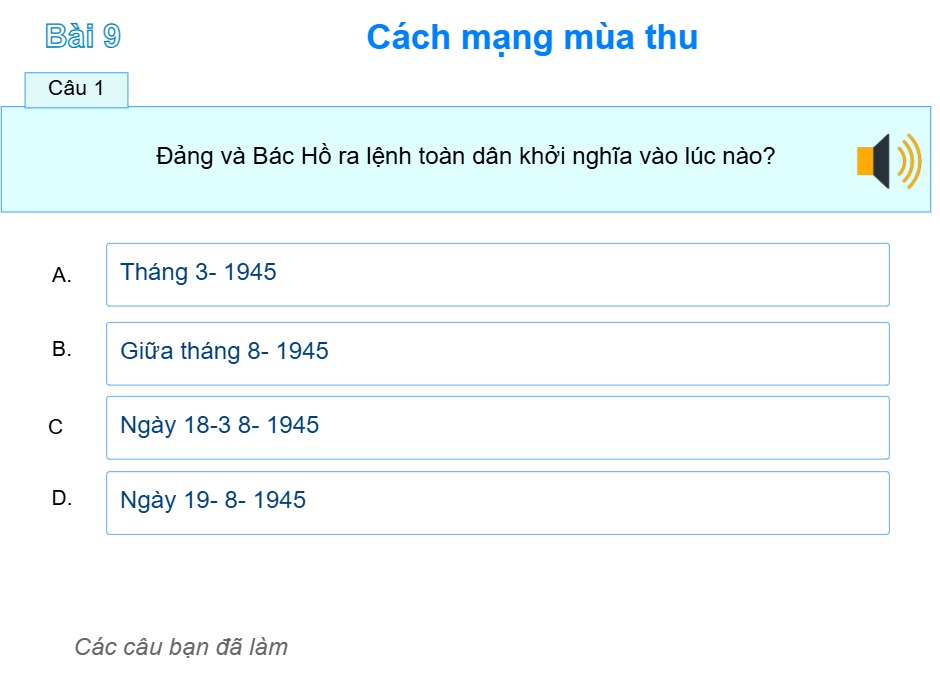 Bài 9: Cách mạng mùa thu
