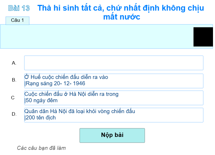 Bài 13: Thà hi sinh tất cả, chứ nhất định không chịu mất nước