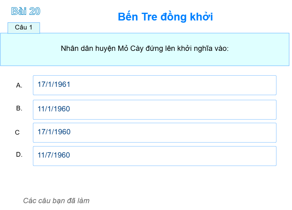 Bài 20: Bến Tre đồng khởi