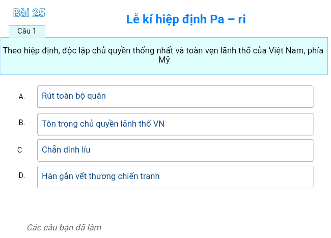 Bài 25: Lễ kí hiệp định Pa – ri 