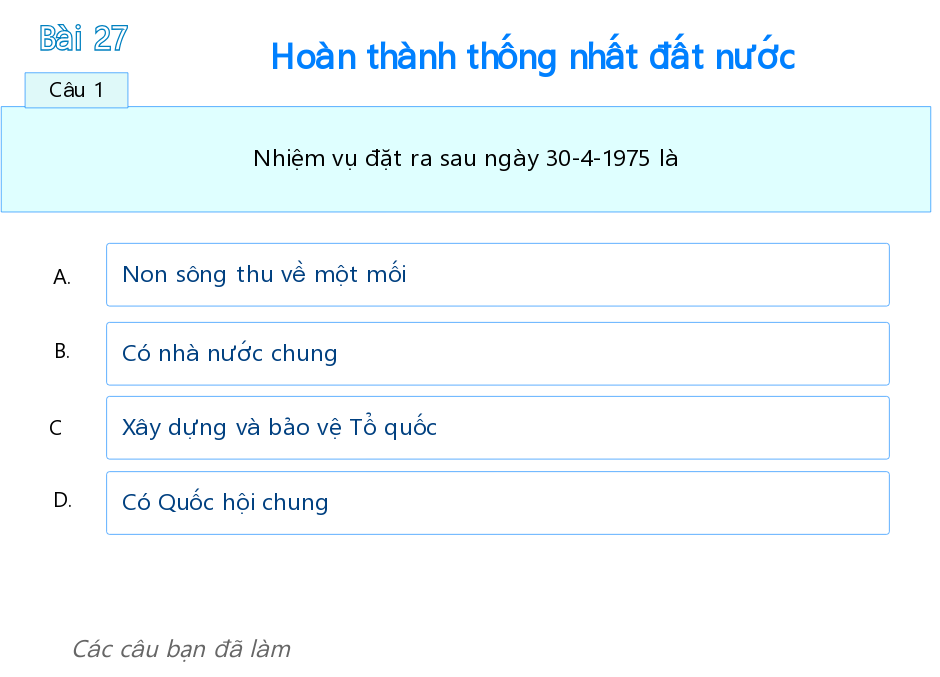 Bài 27: Hoàn thành thống nhất đất nước