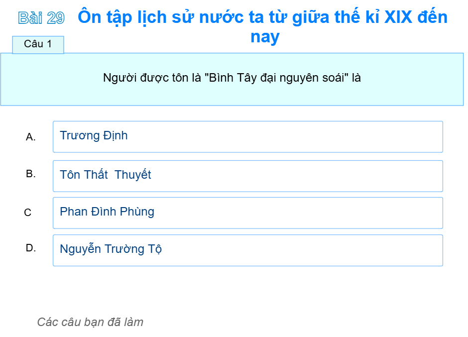 Bài 29: Ôn tập lịch sử nước ta từ giữa thế kỉ XIX đến nay