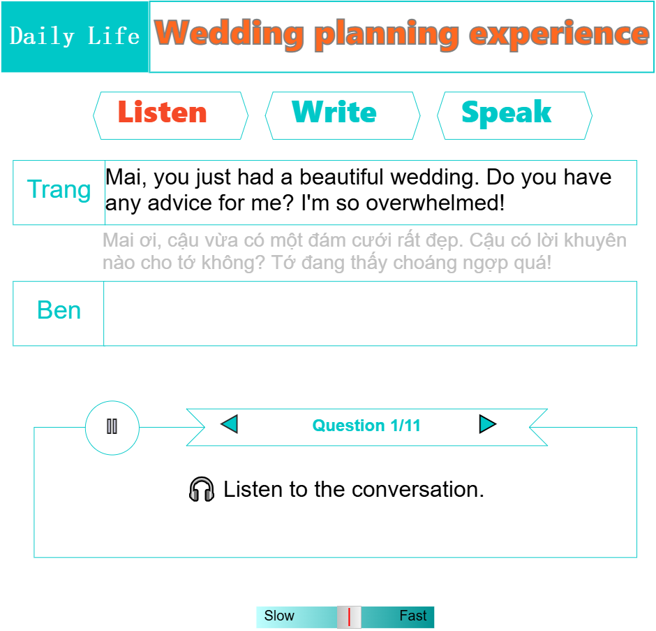 Wedding planning experience