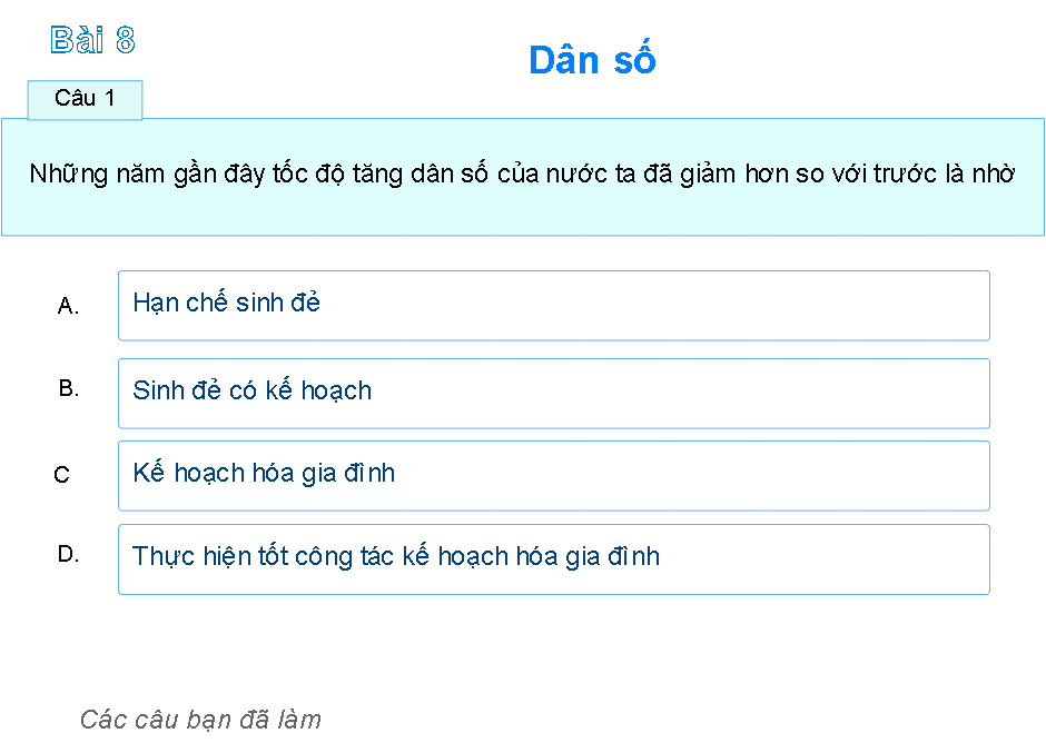 Bài 8: Dân số