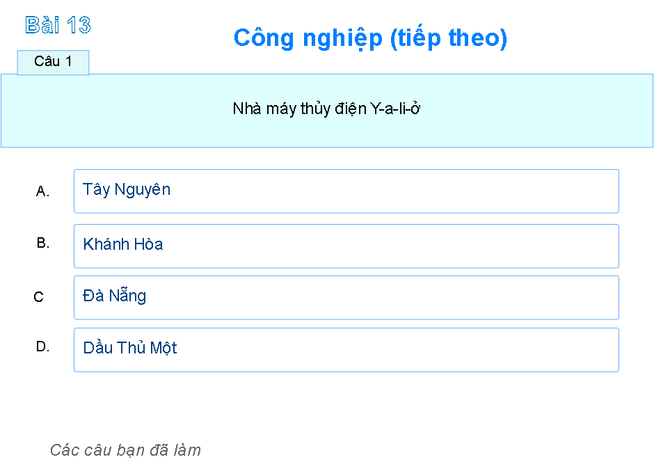 Bài 13: Công nghiệp (tiếp theo  bài 12)
