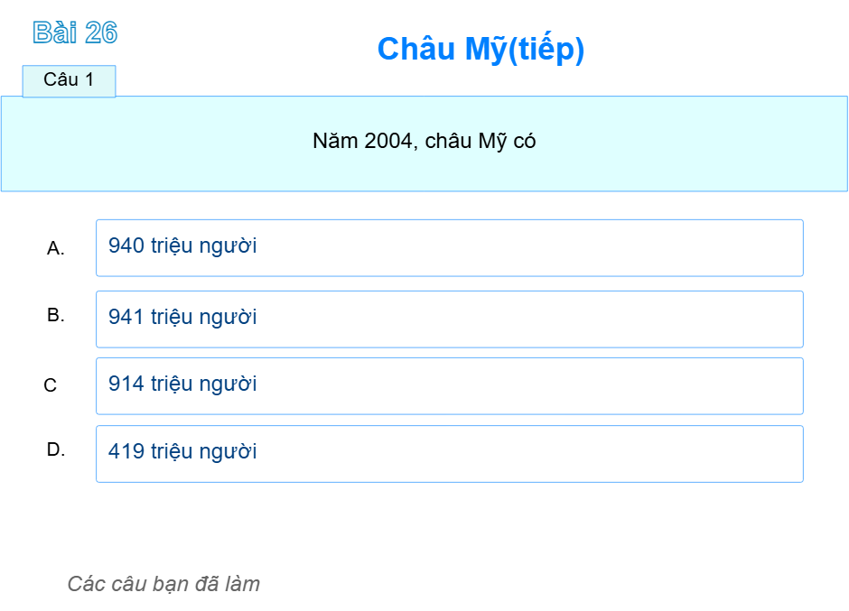 Bài 26: Châu Mĩ (tiếp) sgk Địa lí 5 Trang 123