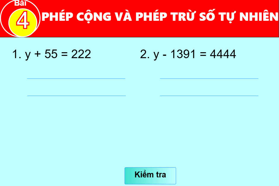 Bài 4: Phép cộng và phép trừ số tự nhiên