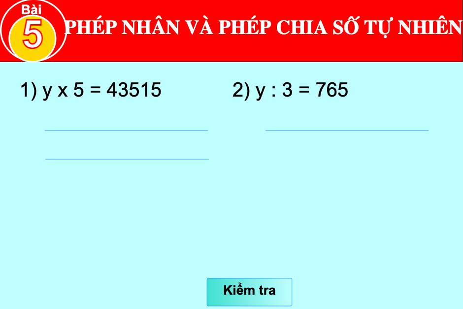 Bài 5: Phép nhân và phép chia số tự nhiên
