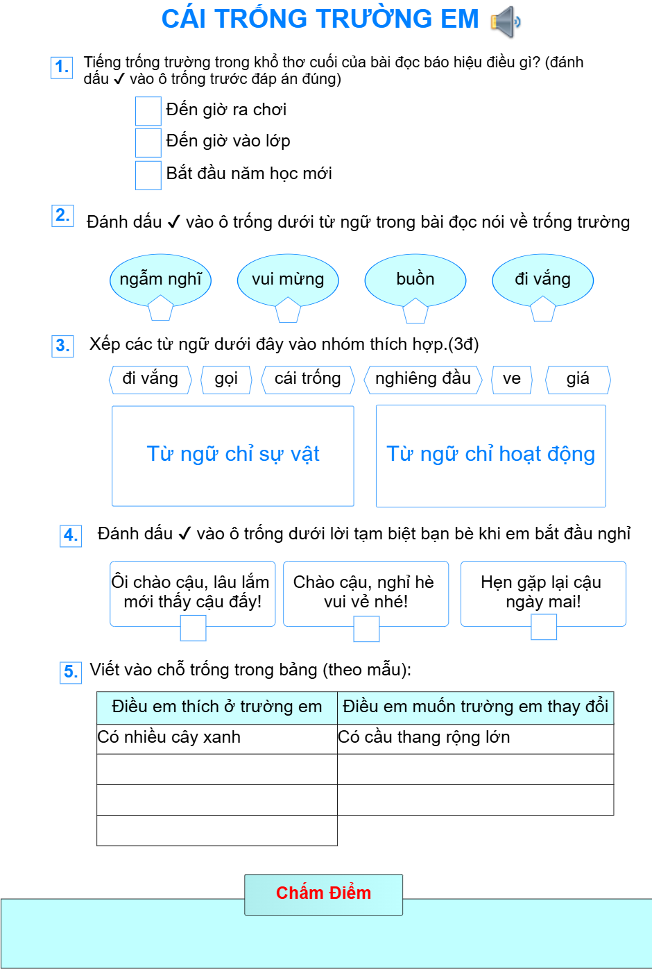 Bài 11: Cái trống trường em