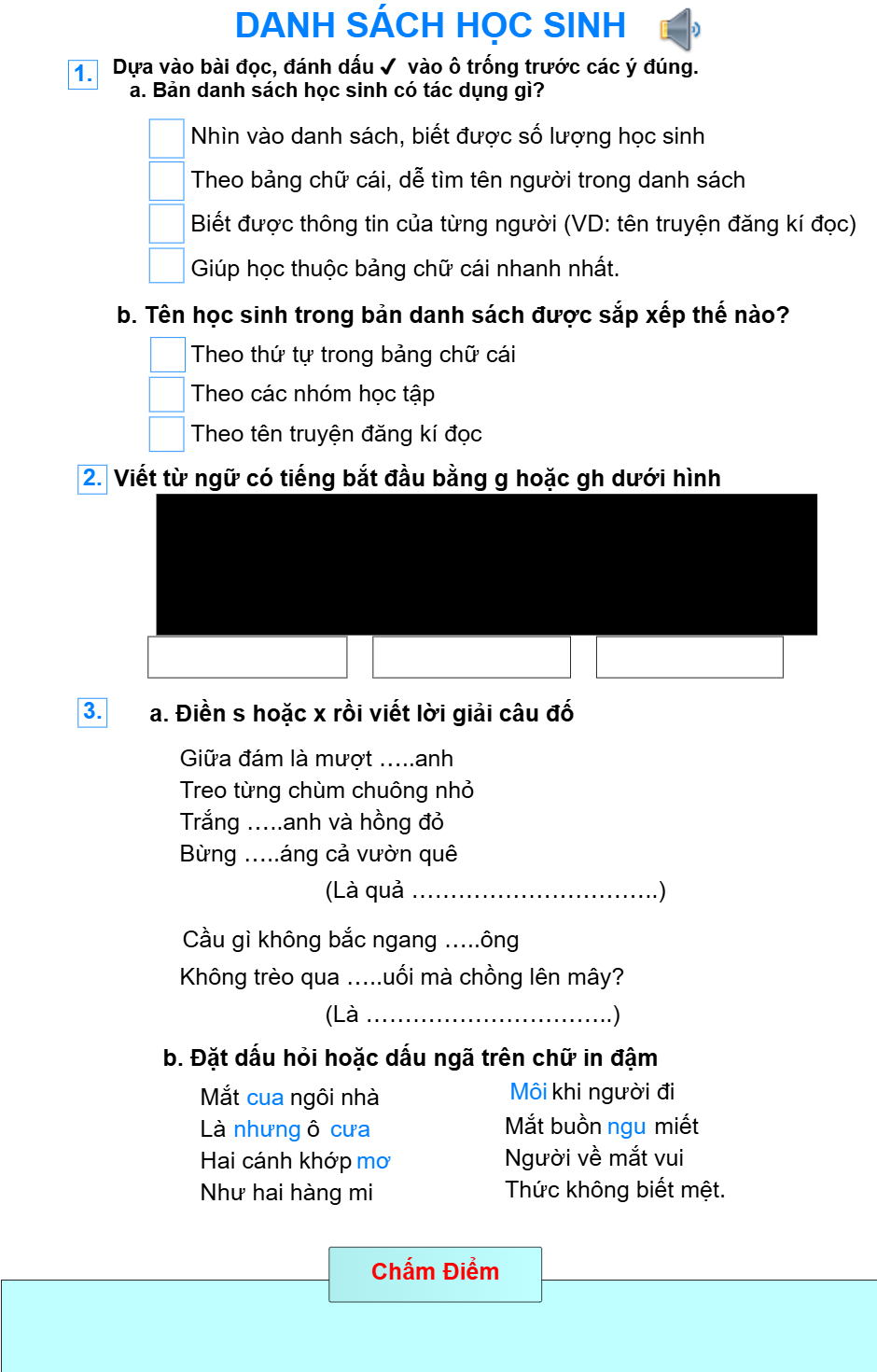 Bài 12: Danh sách học sinh