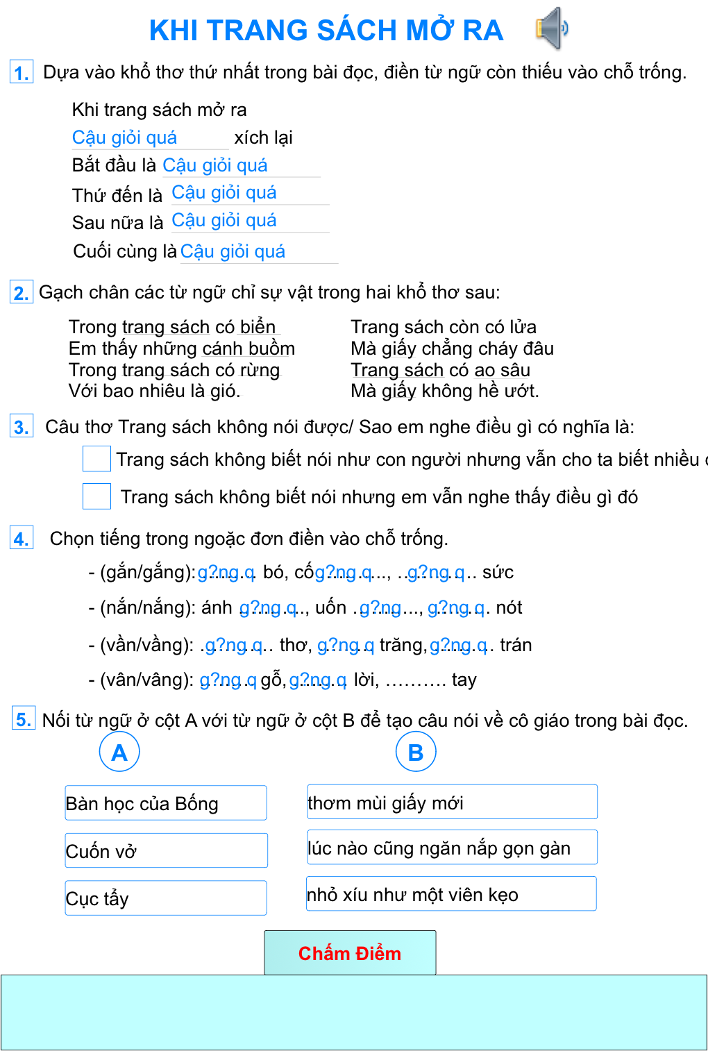 Bài 16: Khai trang sách mở ra