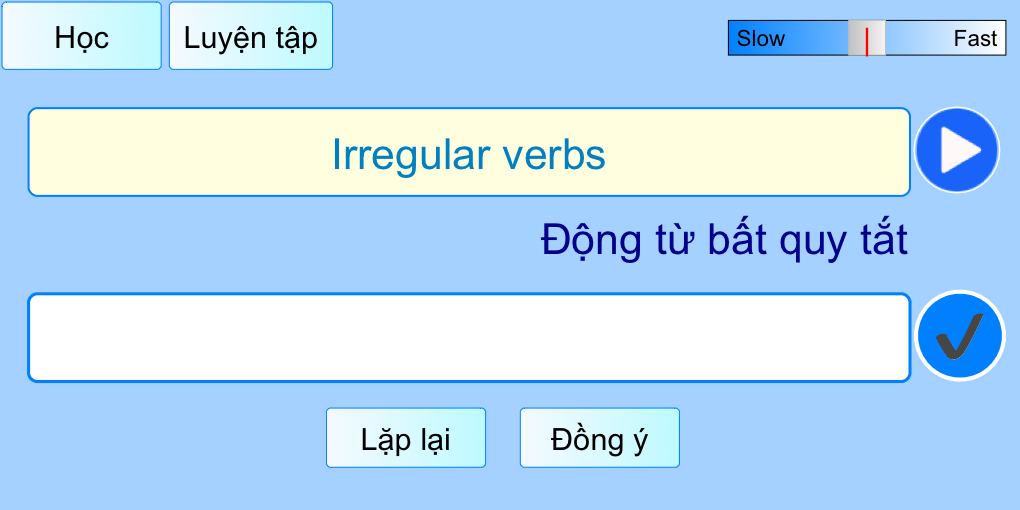 Bảng động từ bất quy tắc lớp 6