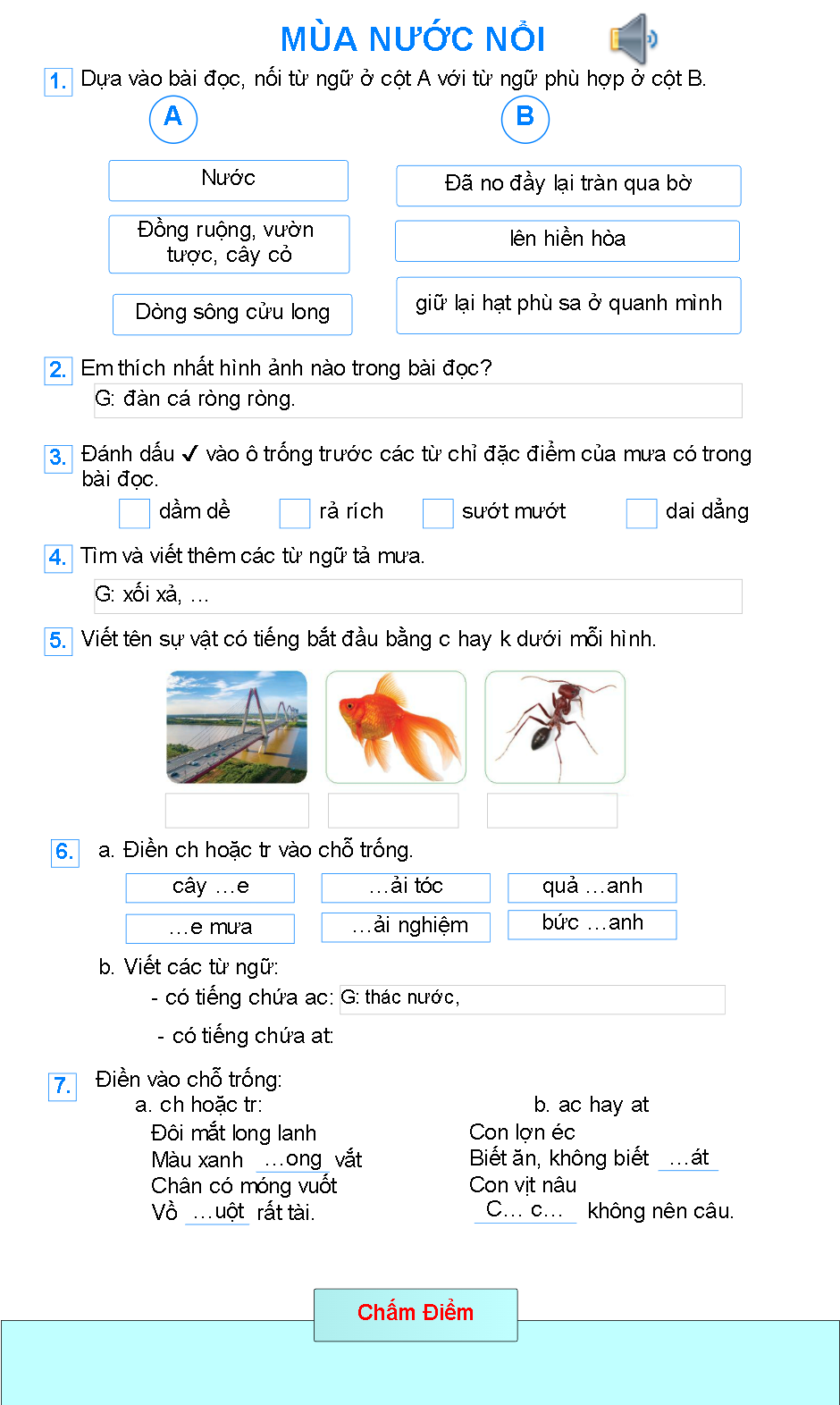 Bài 2: Mùa nước nổi