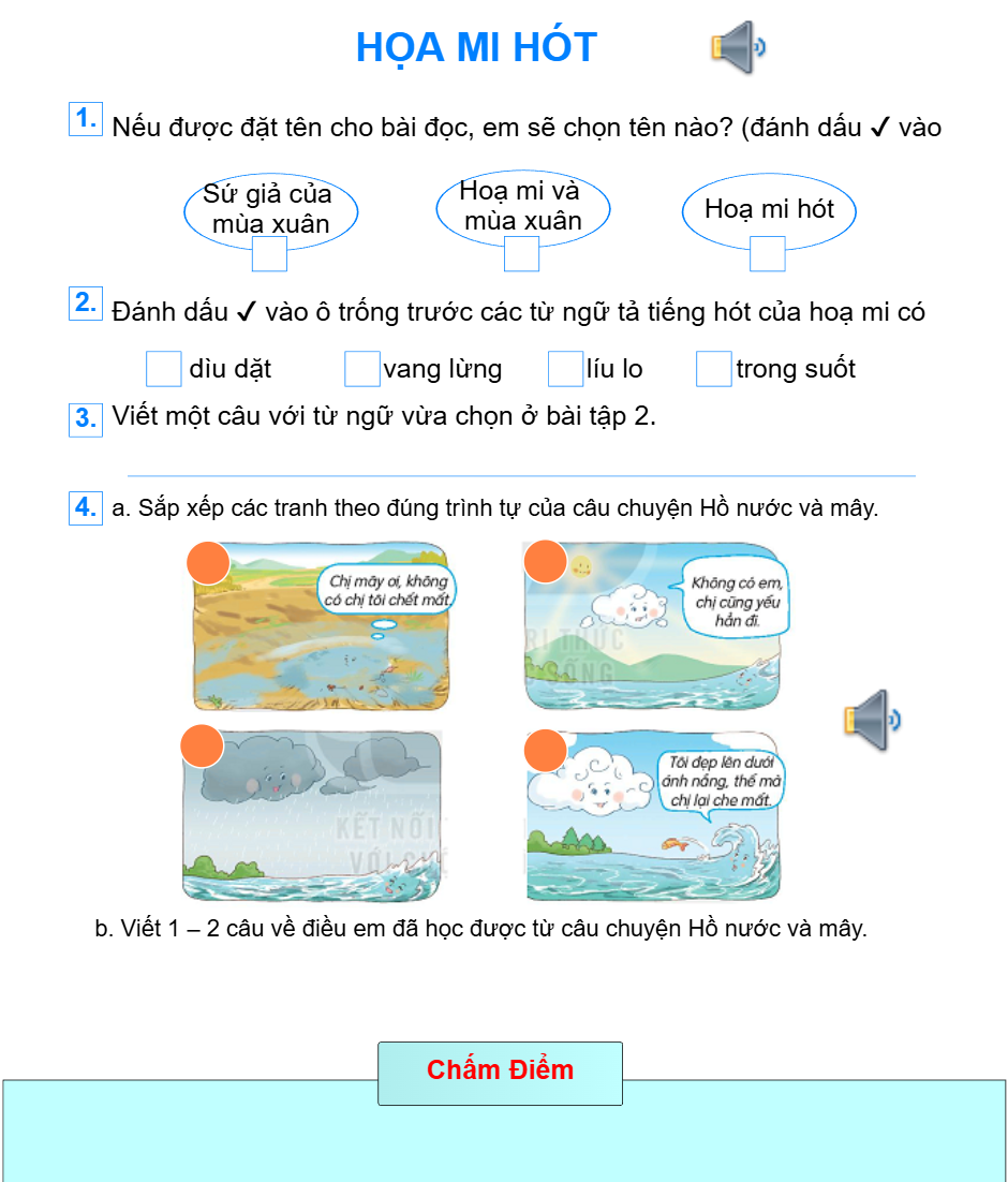 Bài 3, Họa mi hót