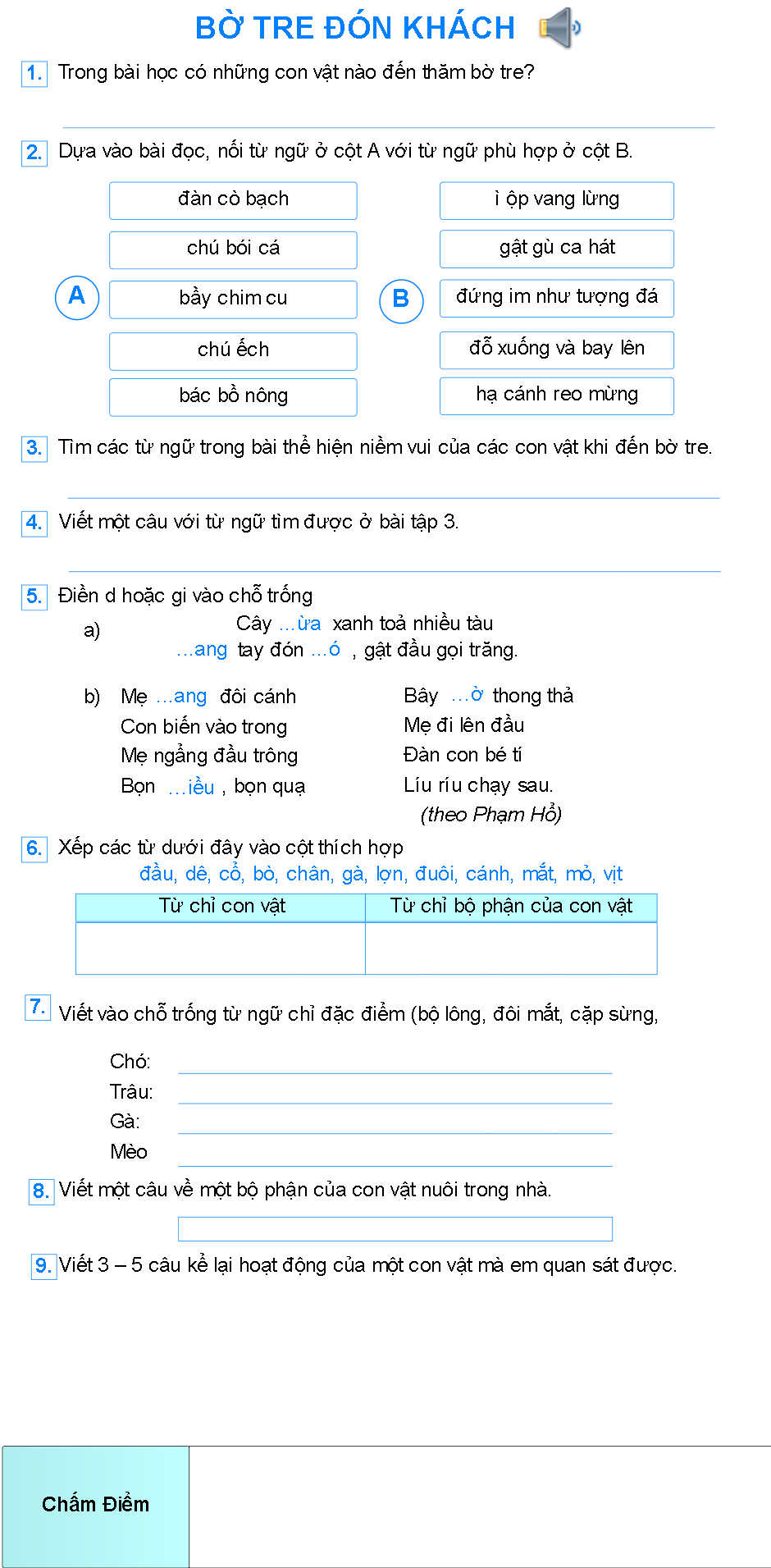 Bài 12: Bờ tre đón khách