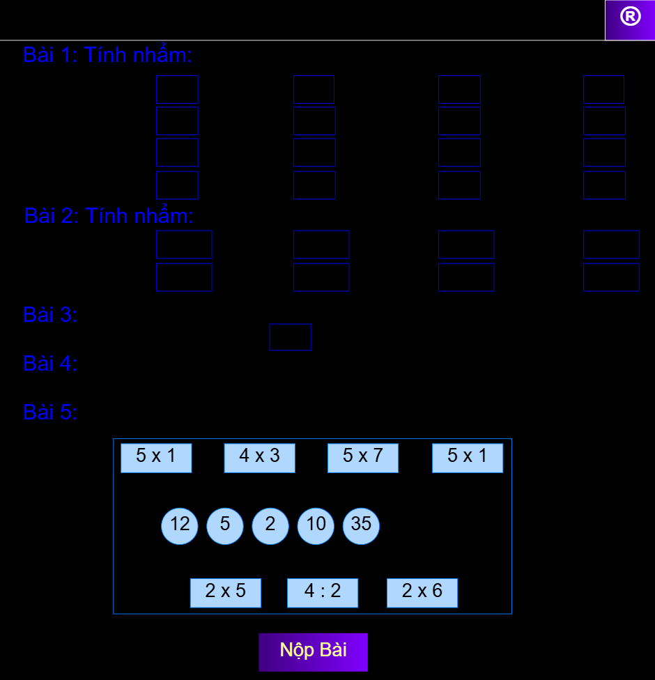 Bài 3: Ôn tập các bảng nhân và chia