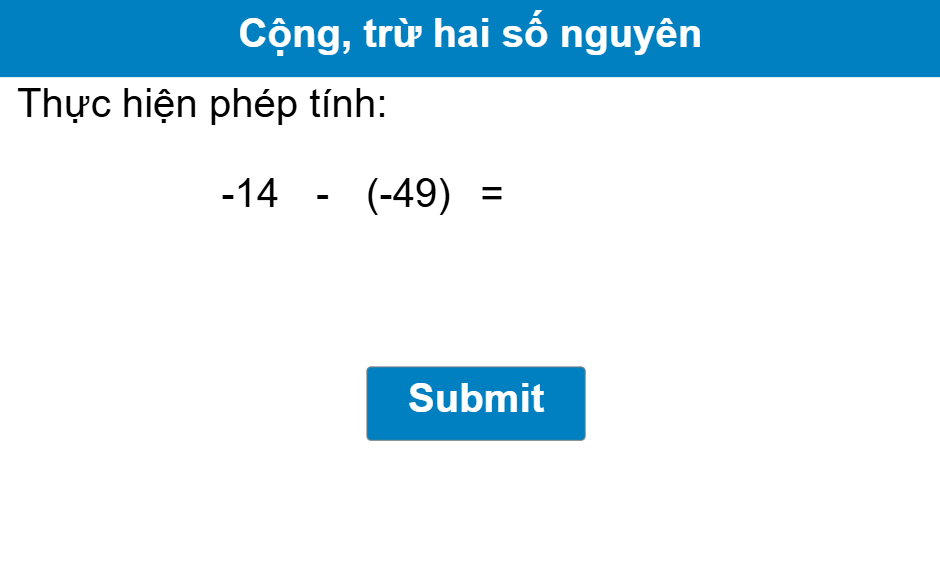 Cộng, trừ 2 số nguyên